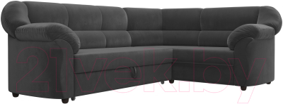 Диван угловой Лига Диванов Карнелла правый (велюр серый)