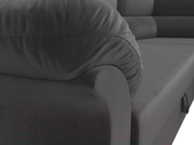 Диван угловой Лига Диванов Карнелла правый (велюр серый)