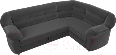 Диван угловой Лига Диванов Карнелла правый (велюр серый)