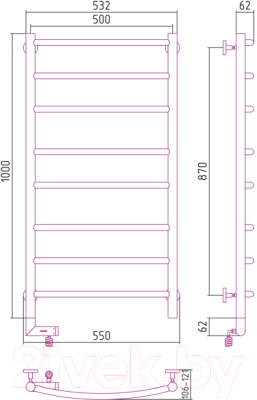 Полотенцесушитель электрический Сунержа Галант 2.0 100x50 / 00-5200-1050