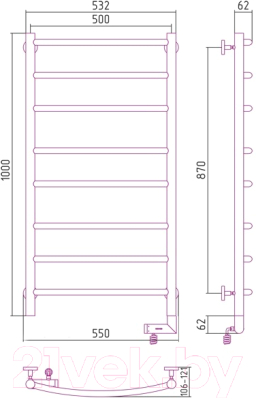 Полотенцесушитель электрический Сунержа Галант 2.0 100x50 / 00-5201-1050