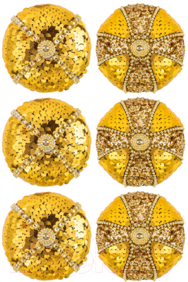 Набор шаров новогодних Elan Gallery Золотые пайетки / 970104