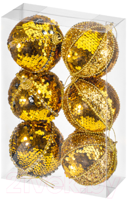 Набор шаров новогодних Elan Gallery Золотые пайетки / 970104