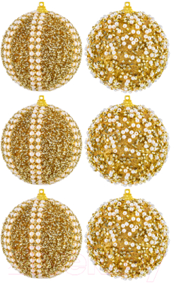 Набор шаров новогодних Elan Gallery Жемчужины на золотом / 970106
