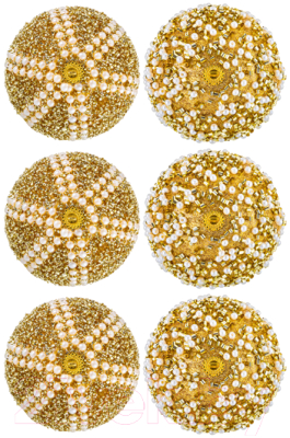 Набор шаров новогодних Elan Gallery Жемчужины на золотом / 970106