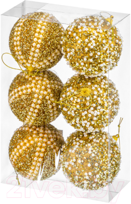 Набор шаров новогодних Elan Gallery Жемчужины на золотом / 970106