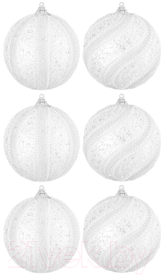Набор шаров новогодних Elan Gallery Жемчужины на белом / 970107 - фото