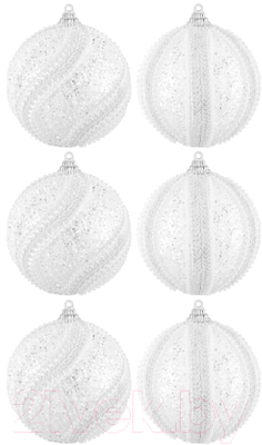 Набор шаров новогодних Elan Gallery Жемчужины на белом / 970108 - фото