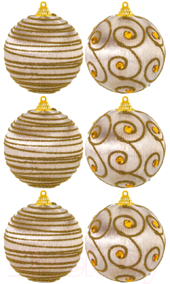 Набор шаров новогодних Elan Gallery Восточные узоры / 970114 - фото