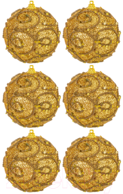 Набор шаров новогодних Elan Gallery Вензеля / 970116 - фото