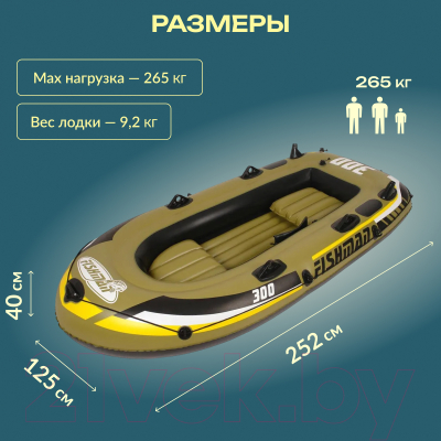 Надувная лодка Jilong Fishman 300 Set / JL007208N