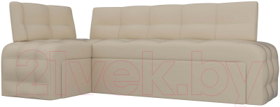 Уголок кухонный мягкий Лига Диванов Люксор левый / 28592L (экокожа бежевый) - фото