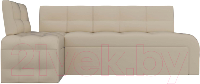 Уголок кухонный мягкий Лига Диванов Люксор левый / 28592L (экокожа бежевый)
