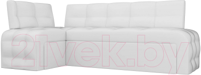 Уголок кухонный мягкий Лига Диванов Люксор левый / 28595L (экокожа белый) - фото