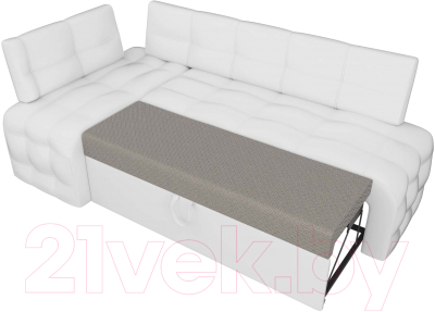 Уголок кухонный мягкий Лига Диванов Люксор левый / 28595L (экокожа белый)