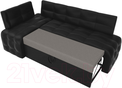 Уголок кухонный мягкий Лига Диванов Люксор левый / 28599L (экокожа черный)