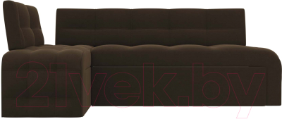 Уголок кухонный мягкий Лига Диванов Люксор левый / 28603L (микровельвет коричневый)