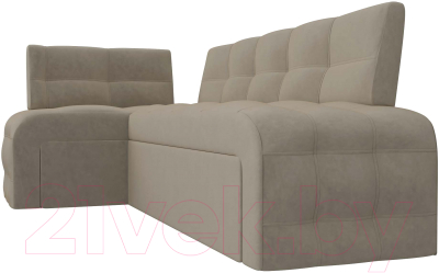 Уголок кухонный мягкий Лига Диванов Люксор левый / 28605L (микровельвет бежевый)