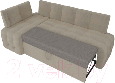 Уголок кухонный мягкий Лига Диванов Люксор левый / 28605L (микровельвет бежевый)