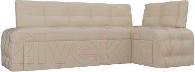 Уголок кухонный мягкий Лига Диванов Люксор правый / 28592 (экокожа бежевый) - фото