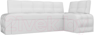 Уголок кухонный мягкий Лига Диванов Люксор правый / 28595 (экокожа белый) - фото