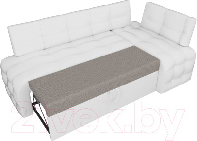 Уголок кухонный мягкий Лига Диванов Люксор правый / 28595 (экокожа белый)