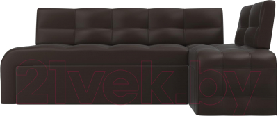 Уголок кухонный мягкий Лига Диванов Люксор правый / 28596 (экокожа коричневый)