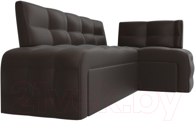 Уголок кухонный мягкий Лига Диванов Люксор правый / 28596 (экокожа коричневый)