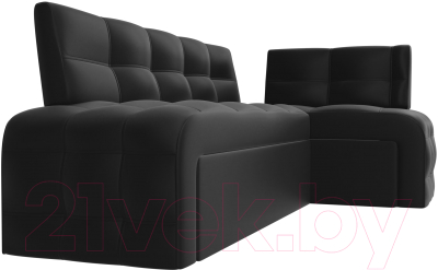 Уголок кухонный мягкий Лига Диванов Люксор правый / 28599 (экокожа черный)