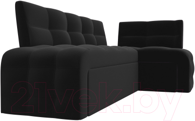 Уголок кухонный мягкий Лига Диванов Люксор правый / 28601 (микровельвет черный)