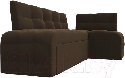 Уголок кухонный мягкий Лига Диванов Люксор правый / 28603 (микровельвет коричневый)
