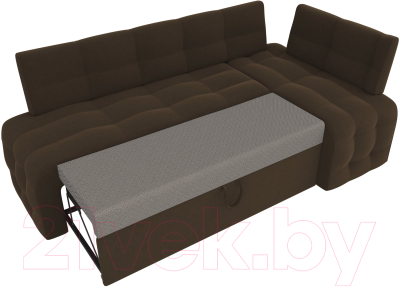 Уголок кухонный мягкий Лига Диванов Люксор правый / 28603 (микровельвет коричневый)