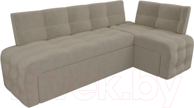 Уголок кухонный мягкий Лига Диванов Люксор правый / 28605 (микровельвет бежевый)