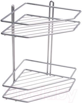 Полка для ванной AKS Classic угловая 2-ярусная (серебристый) - фото