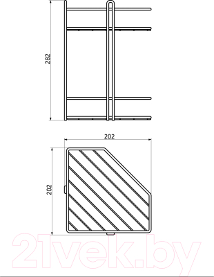 Полка для ванной AKS Classic угловая 2-ярусная