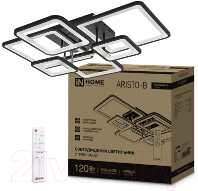 Потолочный светильник INhome Elegant Aristo-B / 4690612047324 (черный, с пультом ДУ)