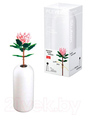 Конструктор Sluban Розовый цветок M38-B1101-03 (219эл)