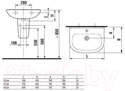 Умывальник Roca Access ZRU9307609