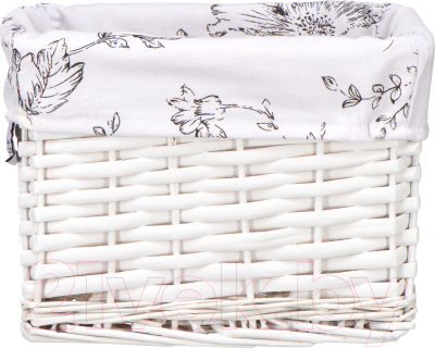 Корзина Natural House Цветы 250x180x180 / EW-90LM-M (белый) - фото