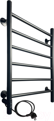 Полотенцесушитель электрический Ростела Виктория 50x70/6 (с диммером, левый Ral 9005) - фото