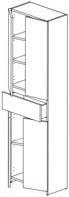 Шкаф для ванной СанитаМебель Ларч 51.550