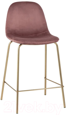Стул барный Stool Group Валенсия SN полубарный / OS-001CB HLR-44 (велюр розовый/золотые ножки) - фото