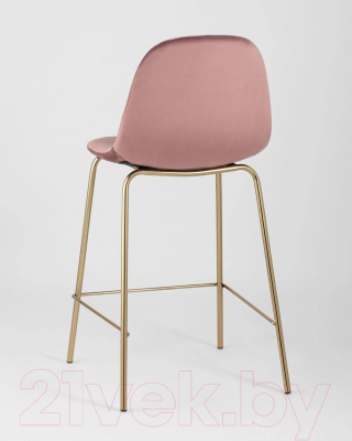 Стул барный Stool Group Валенсия SN полубарный / OS-001CB HLR-44 (велюр розовый/золотые ножки)