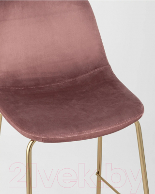 Стул барный Stool Group Валенсия SN полубарный / OS-001CB HLR-44 (велюр розовый/золотые ножки)