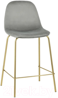 Стул барный Stool Group Валенсия SN полубарный / OS-001CB HLR-18 (велюр серый/золотые ножки) - фото