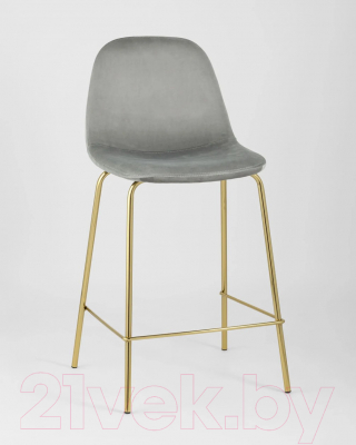 Стул барный Stool Group Валенсия SN полубарный / OS-001CB HLR-18 (велюр серый/золотые ножки)