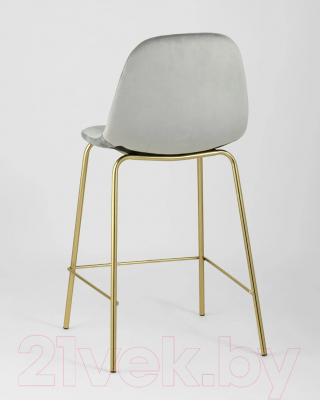 Стул барный Stool Group Валенсия SN полубарный / OS-001CB HLR-18 (велюр серый/золотые ножки)