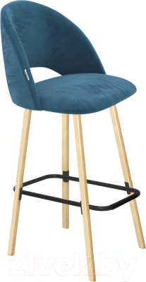 Стул барный Sheffilton SHT-ST34/S94 (тихий океан/прозрачный лак/черный) - фото