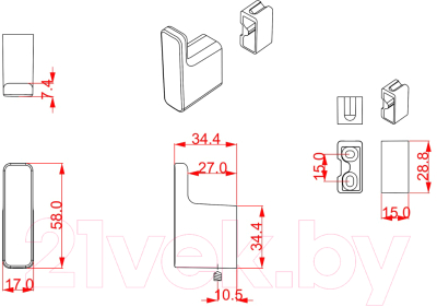 Крючок для одежды Cebi Leta A7105 010 / PC27