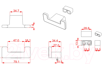 Крючок для одежды Cebi Leta A7105 020 / PC27